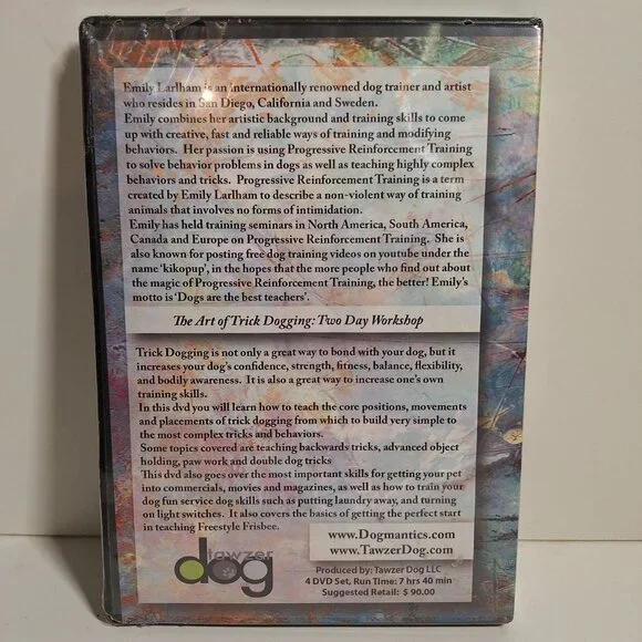 The Art Of Trick Dogging DVD Emily Larlham 2 Day Workshop Tawzer Dog 4 DVDs - Picture 2 of 9